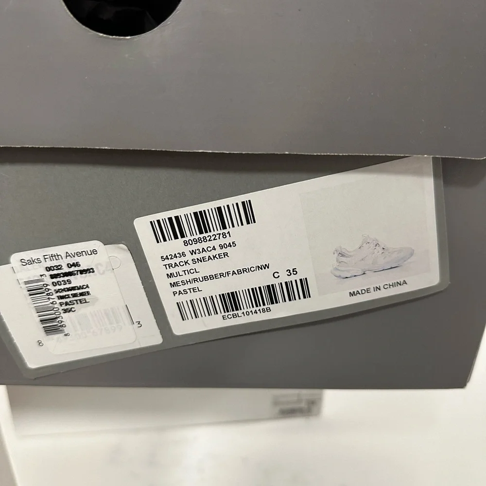 Women’s Balenciaga Track Sneaker in white and pastel mesh and nylon - Picture 5 of 5